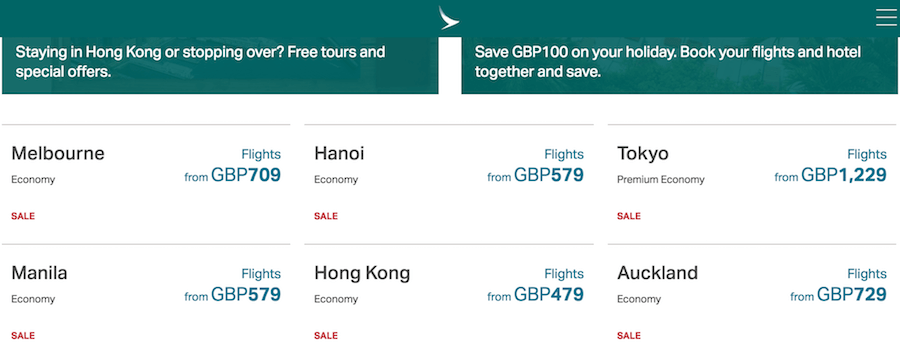 Cathay Pacific Airways Promotion Offers